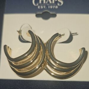 Chaps Gold Crescent Earrings